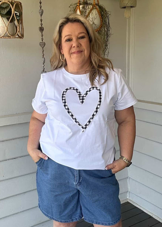Gingham Heart Tee