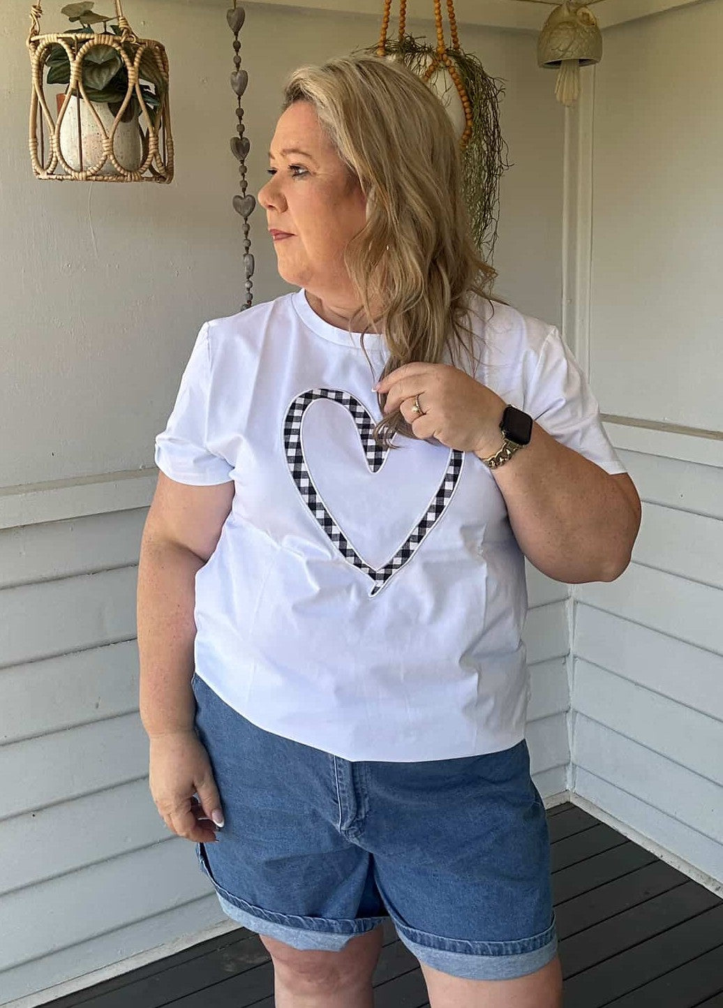 Gingham Heart Tee